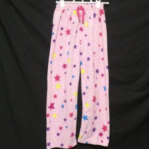 CHILDREN'S PLACE | medium 7/8 | Pink Star Print Fleece Pajama / Loungewear Pants